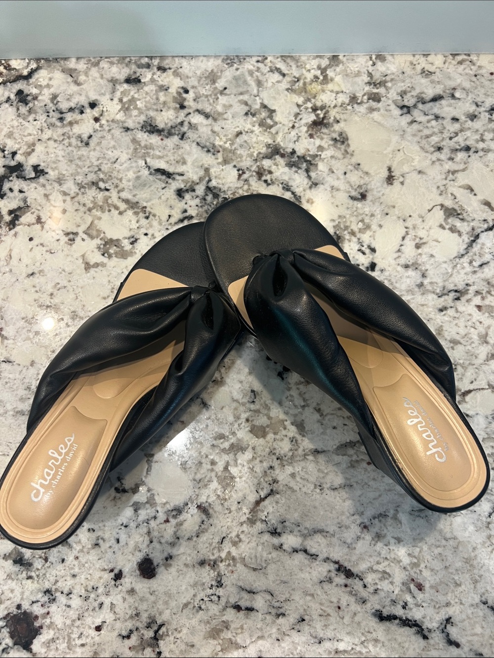 Charles By Charles David Black Knot Slide Mules